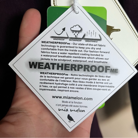 NWT Mia Melon Whitney Insulated Waterproof Cotton Modern Rain and Snow Jacket - Picture 10 of 12